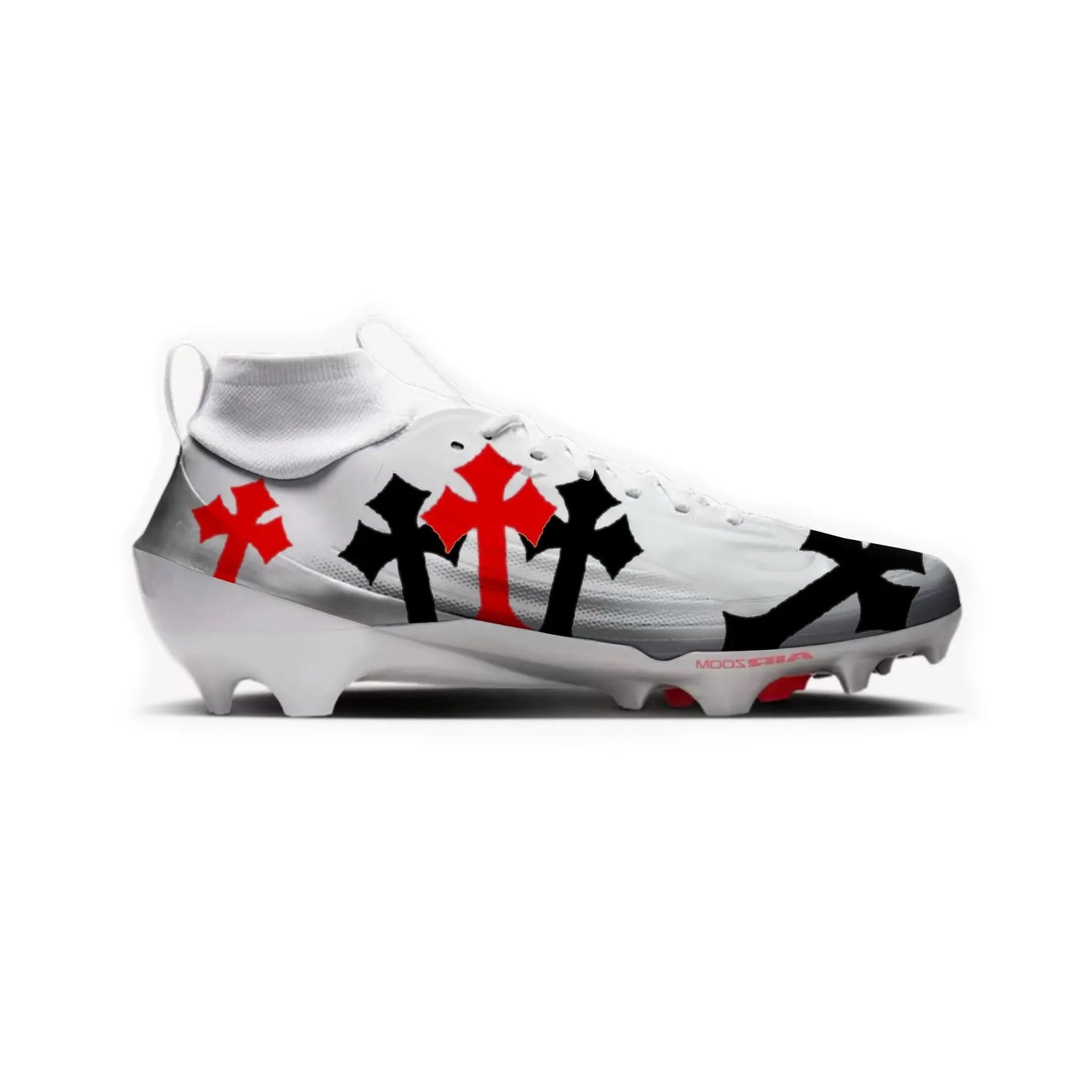 White Cross Football Cleats Gameday Custom Kicks