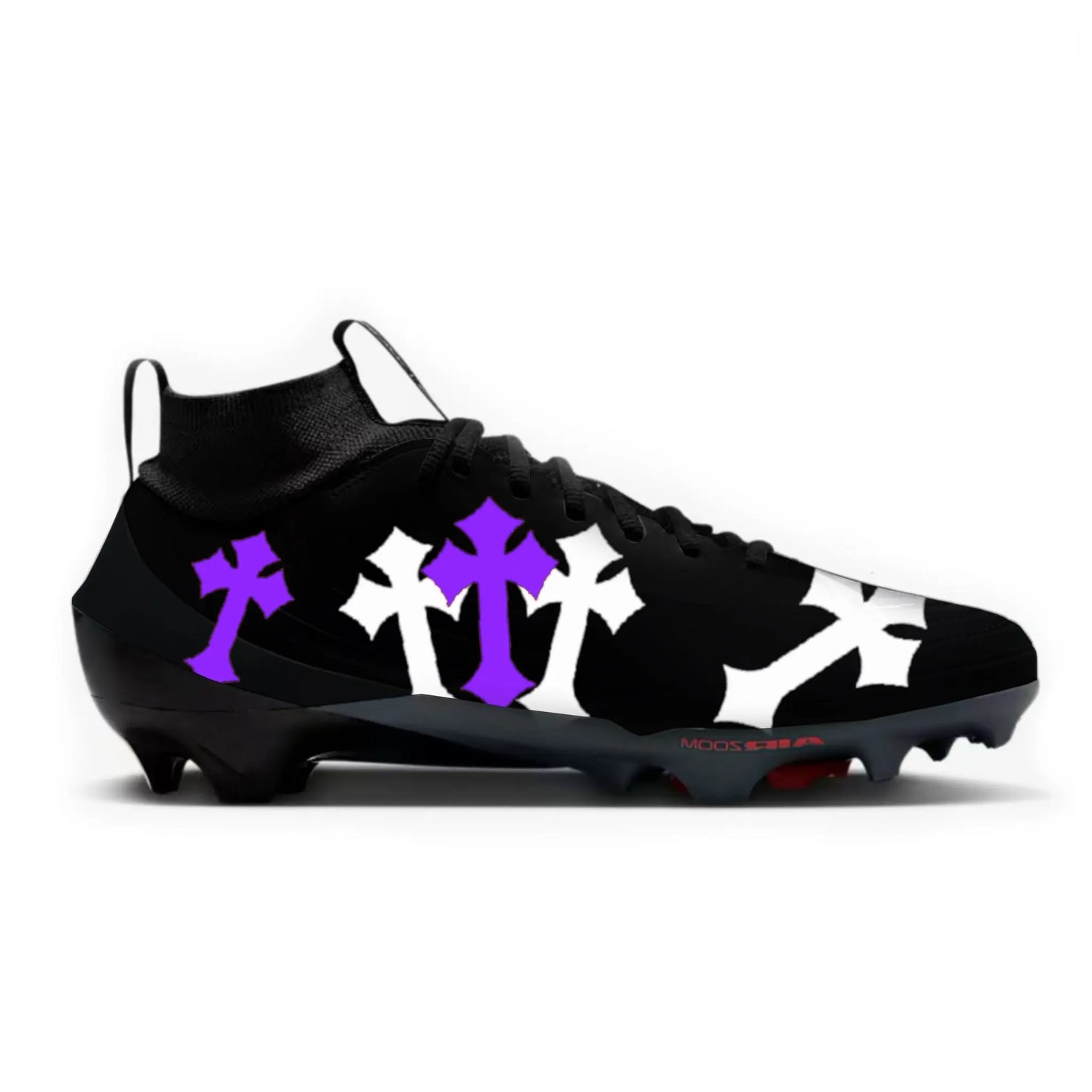 Black Cross Football Cleats Gameday Custom Kicks
