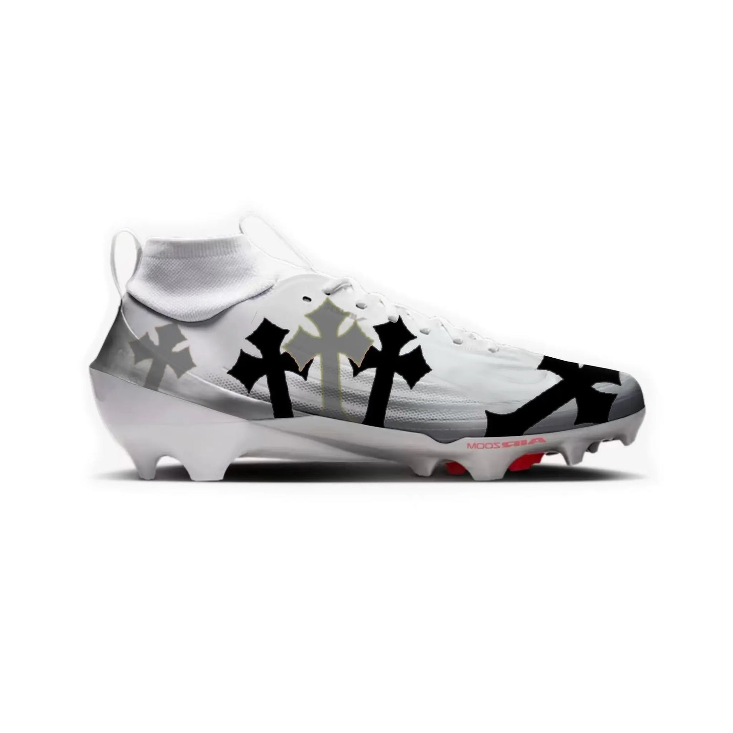 White Cross Football Cleats Gameday Custom Kicks