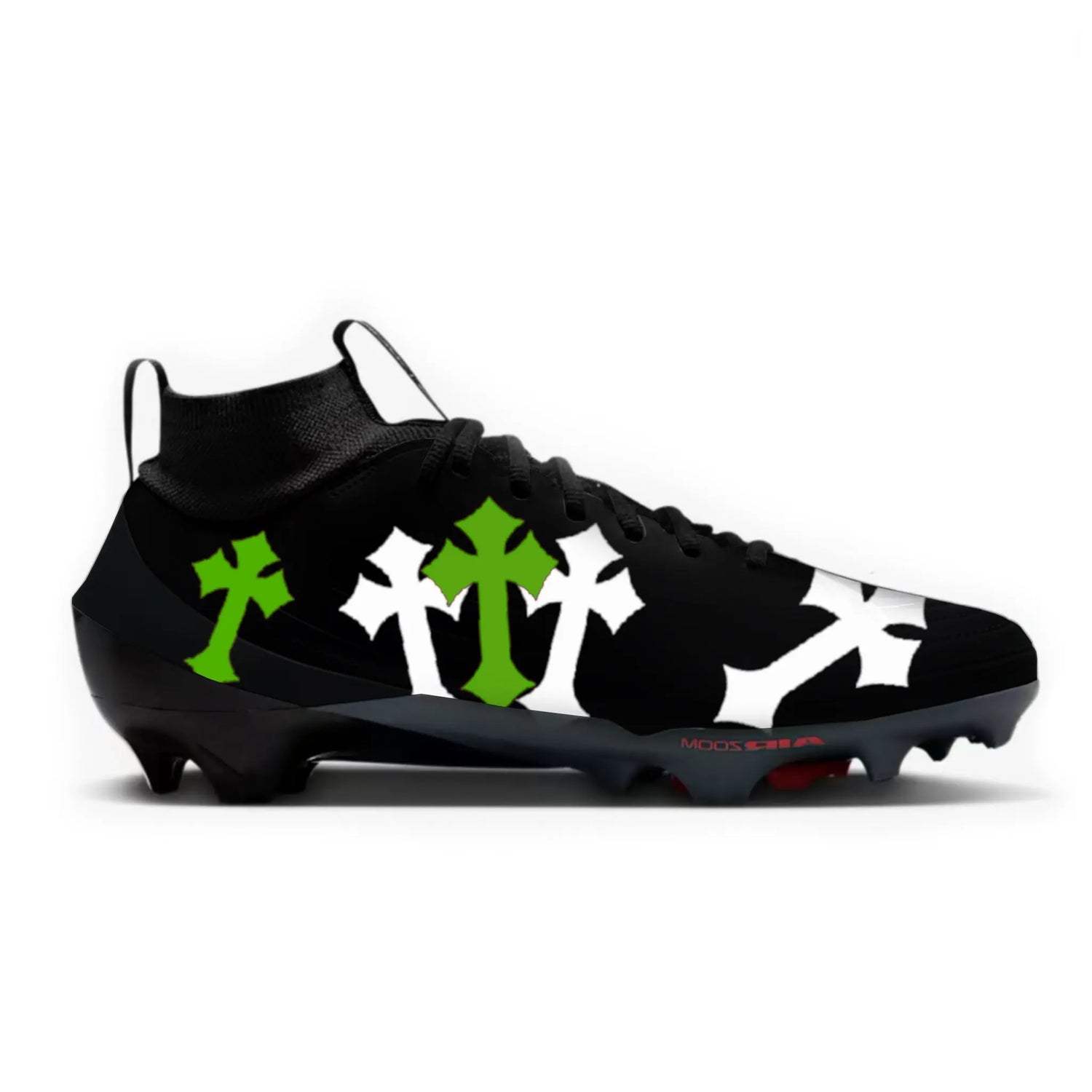 Black Cross Football Cleats Gameday Custom Kicks