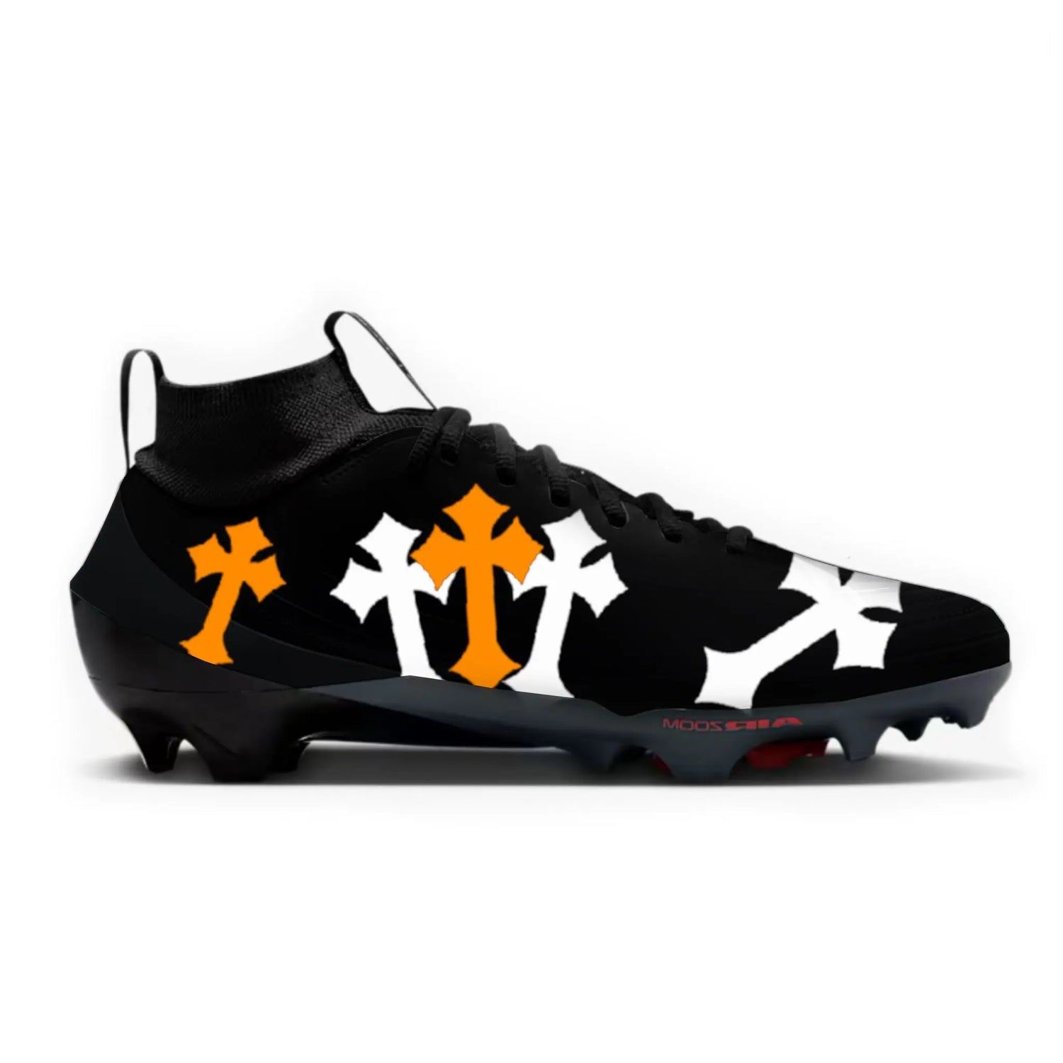 Black Cross Football Cleats Gameday Custom Kicks