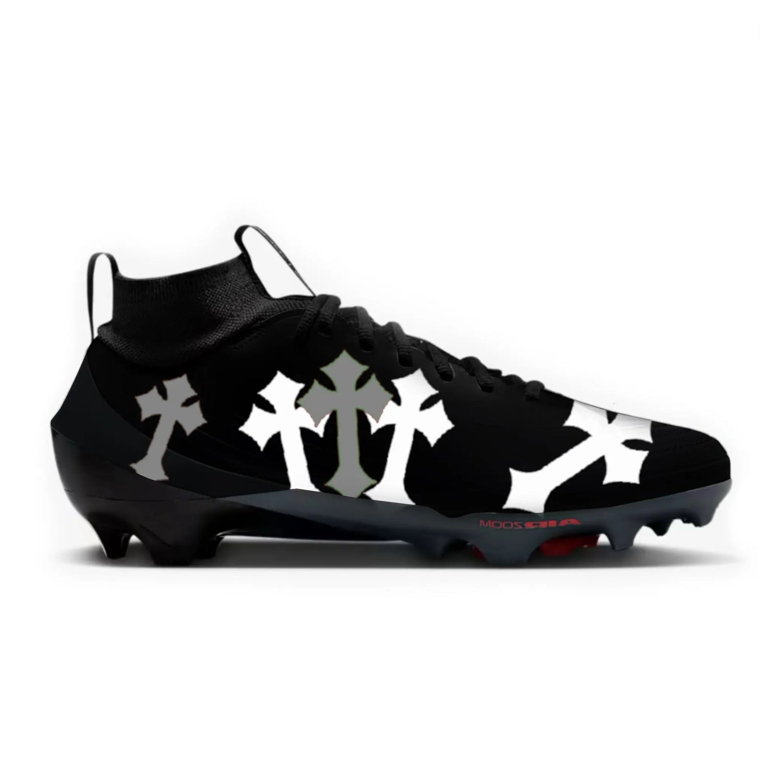 Black Cross Football Cleats Gameday Custom Kicks