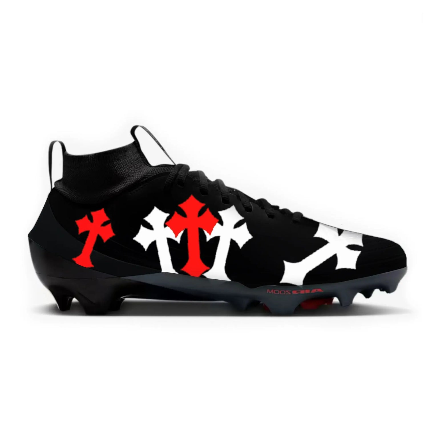 Black Cross Football Cleats Gameday Custom Kicks