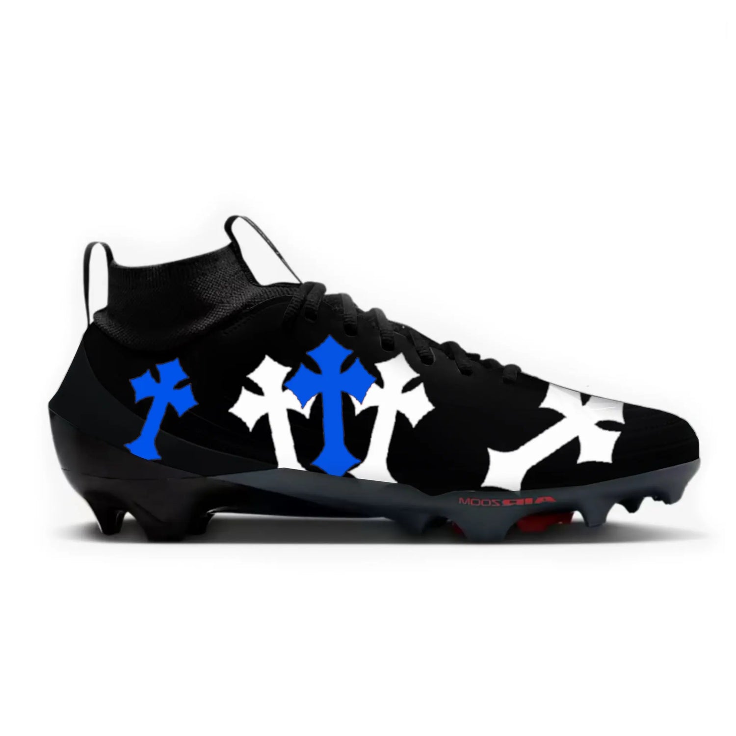 Black Cross Football Cleats Gameday Custom Kicks