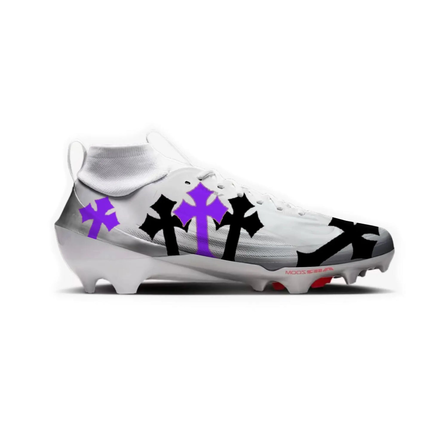 White Cross Football Cleats Gameday Custom Kicks