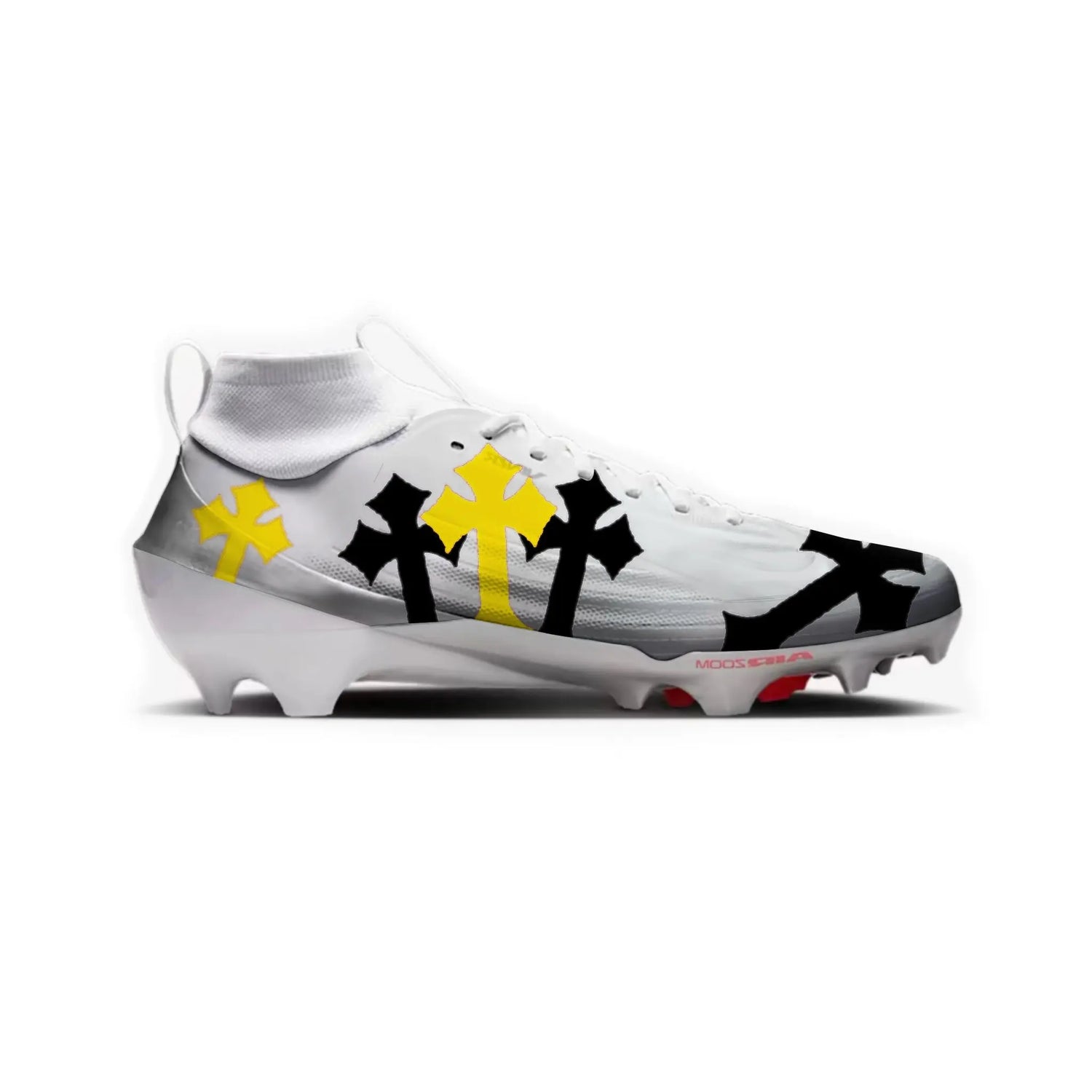 White Cross Football Cleats Gameday Custom Kicks