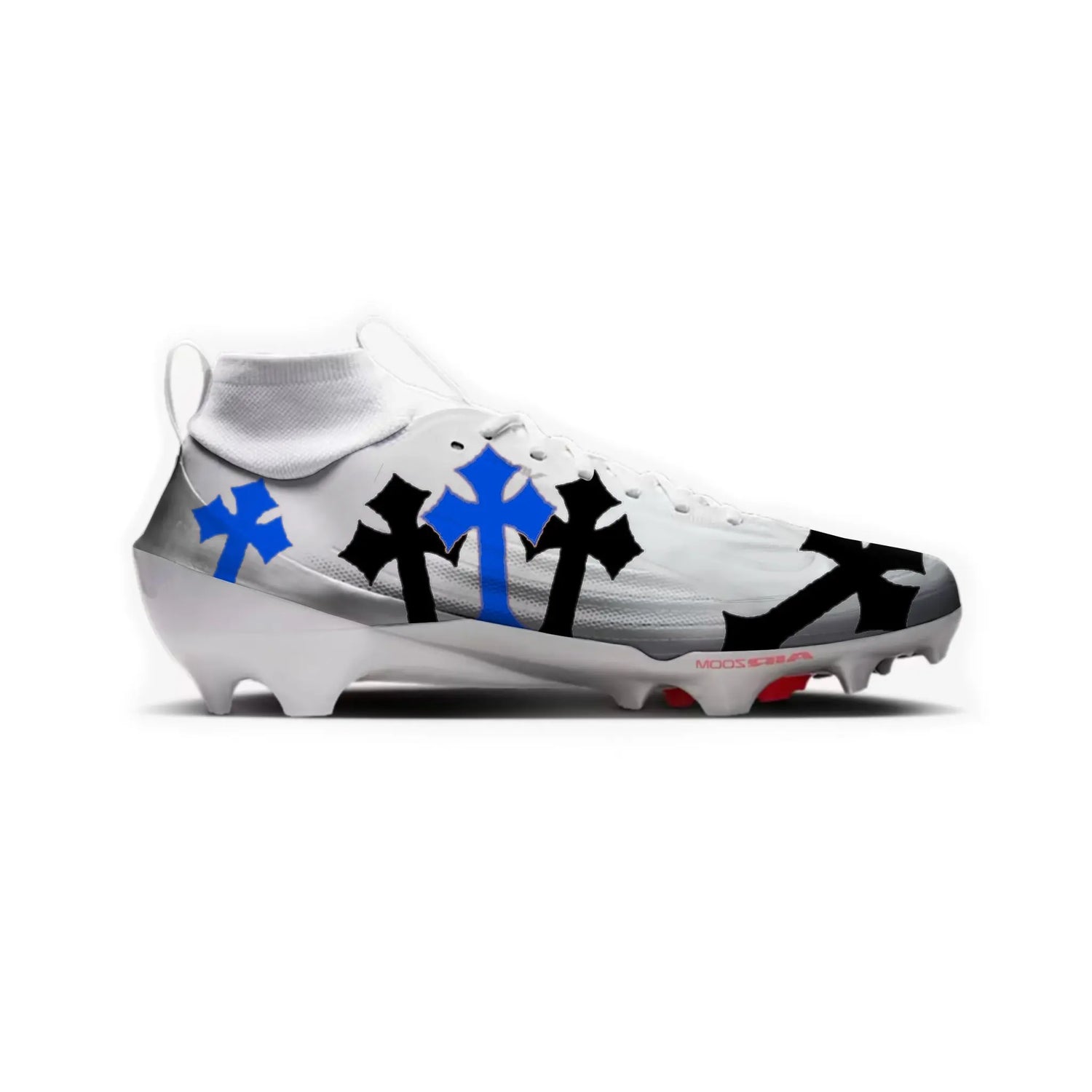 White Cross Football Cleats Gameday Custom Kicks