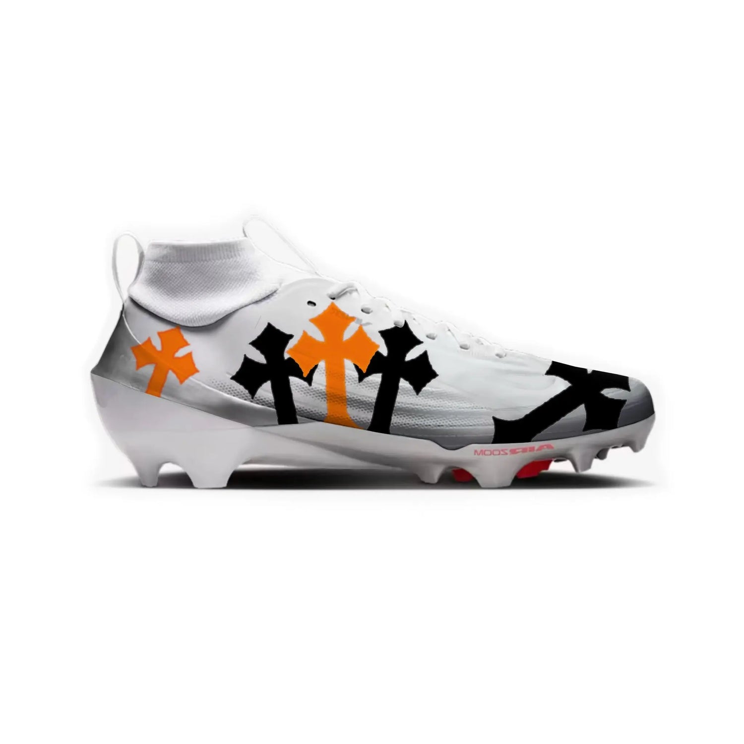 White Cross Football Cleats Gameday Custom Kicks
