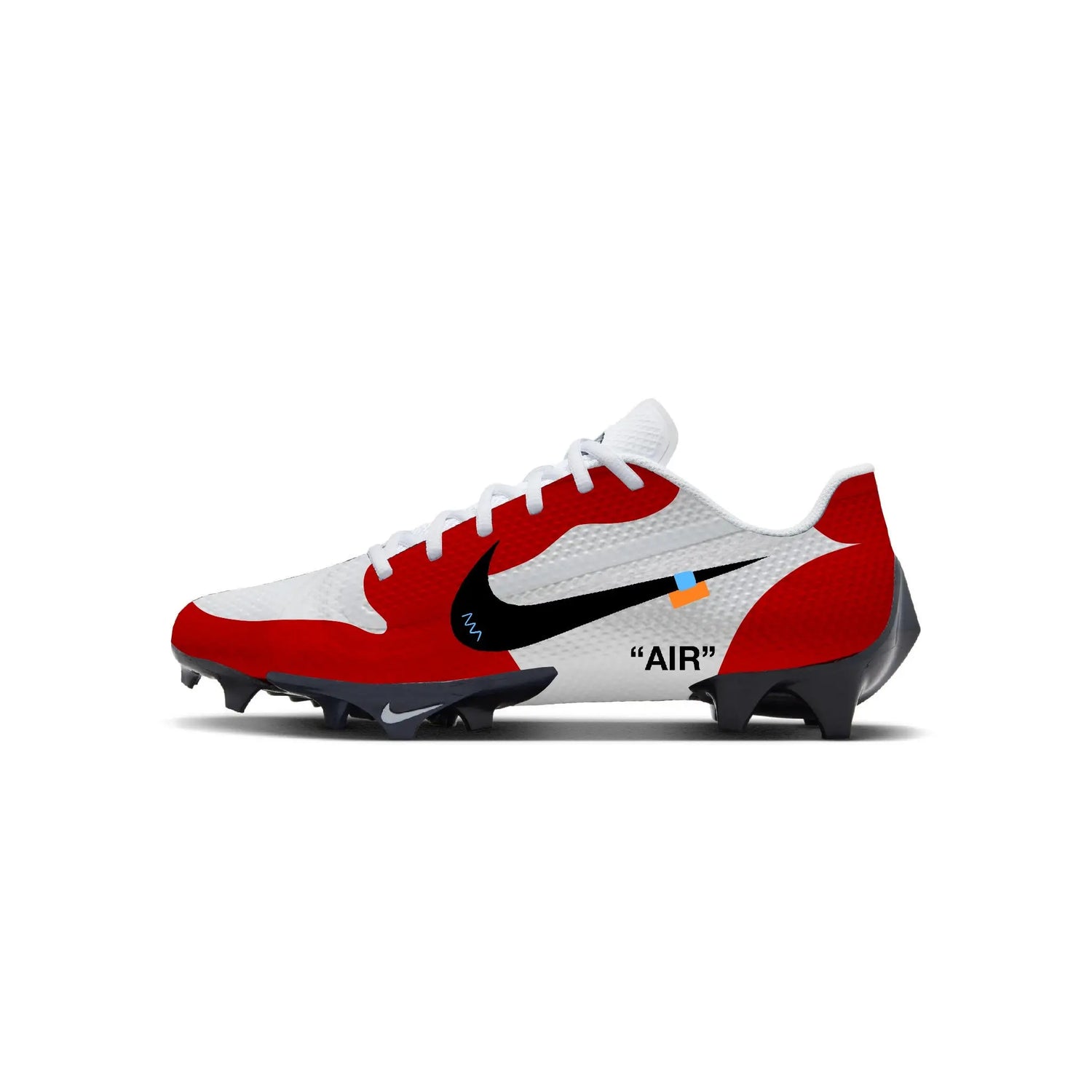 OW Jordan 1 Football Cleats Gameday Custom Kicks