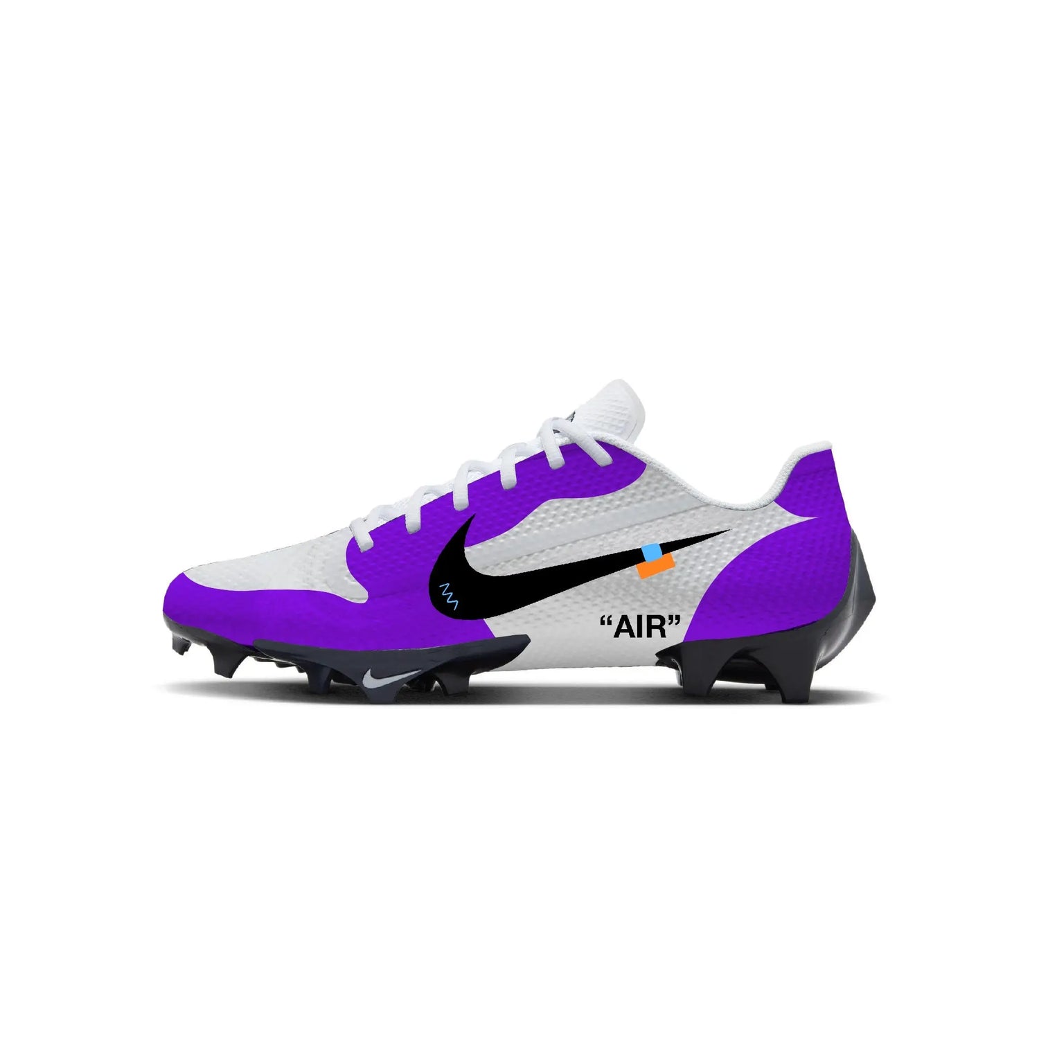 OW Jordan 1 Football Cleats Gameday Custom Kicks