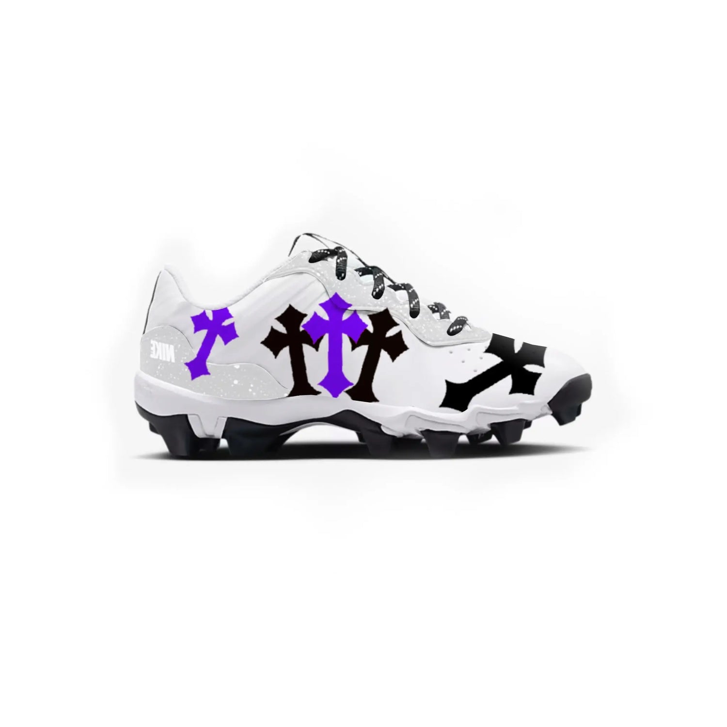 Cross Youth Baseball Cleats (White) Gameday Custom Kicks