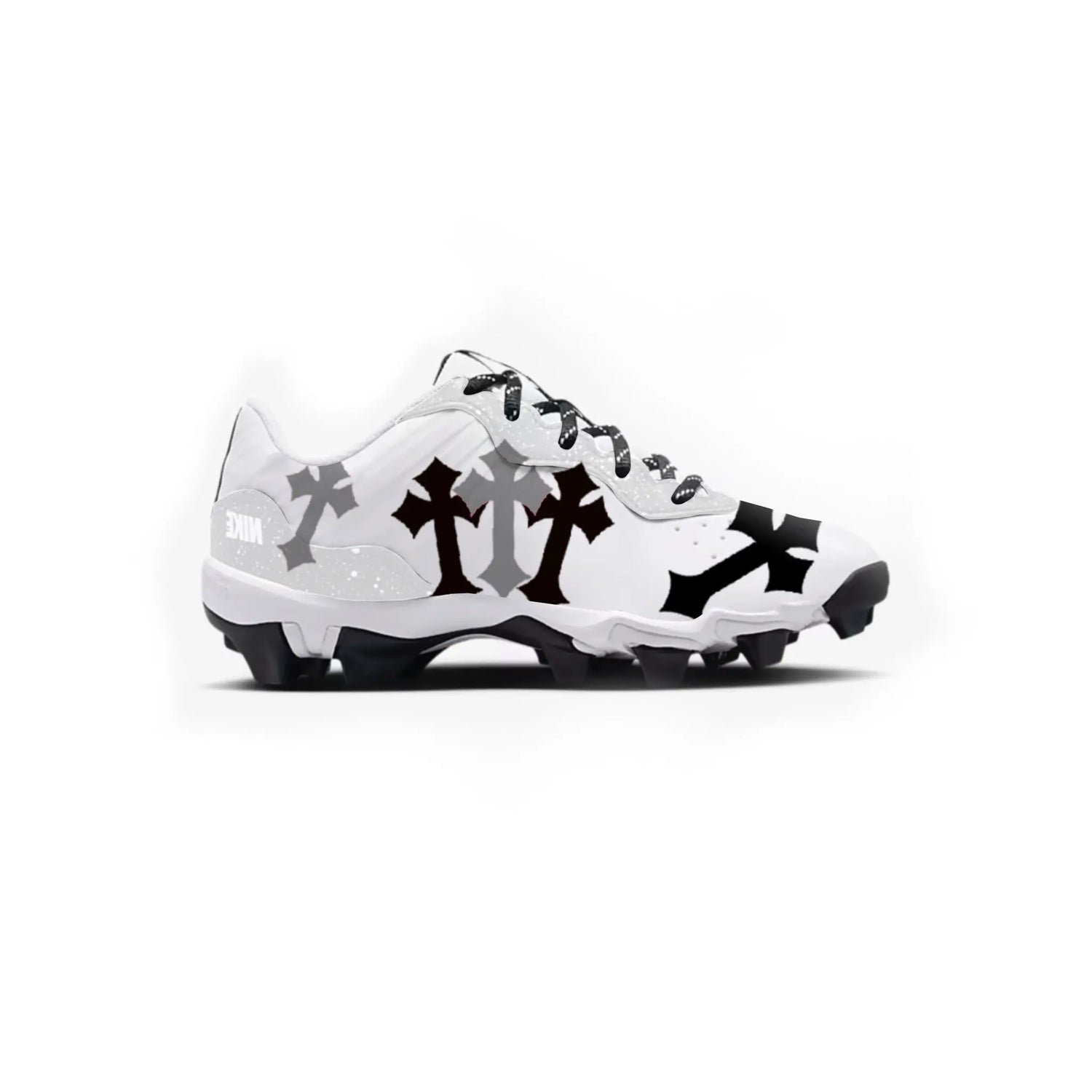 Cross Youth Baseball Cleats (White) Gameday Custom Kicks