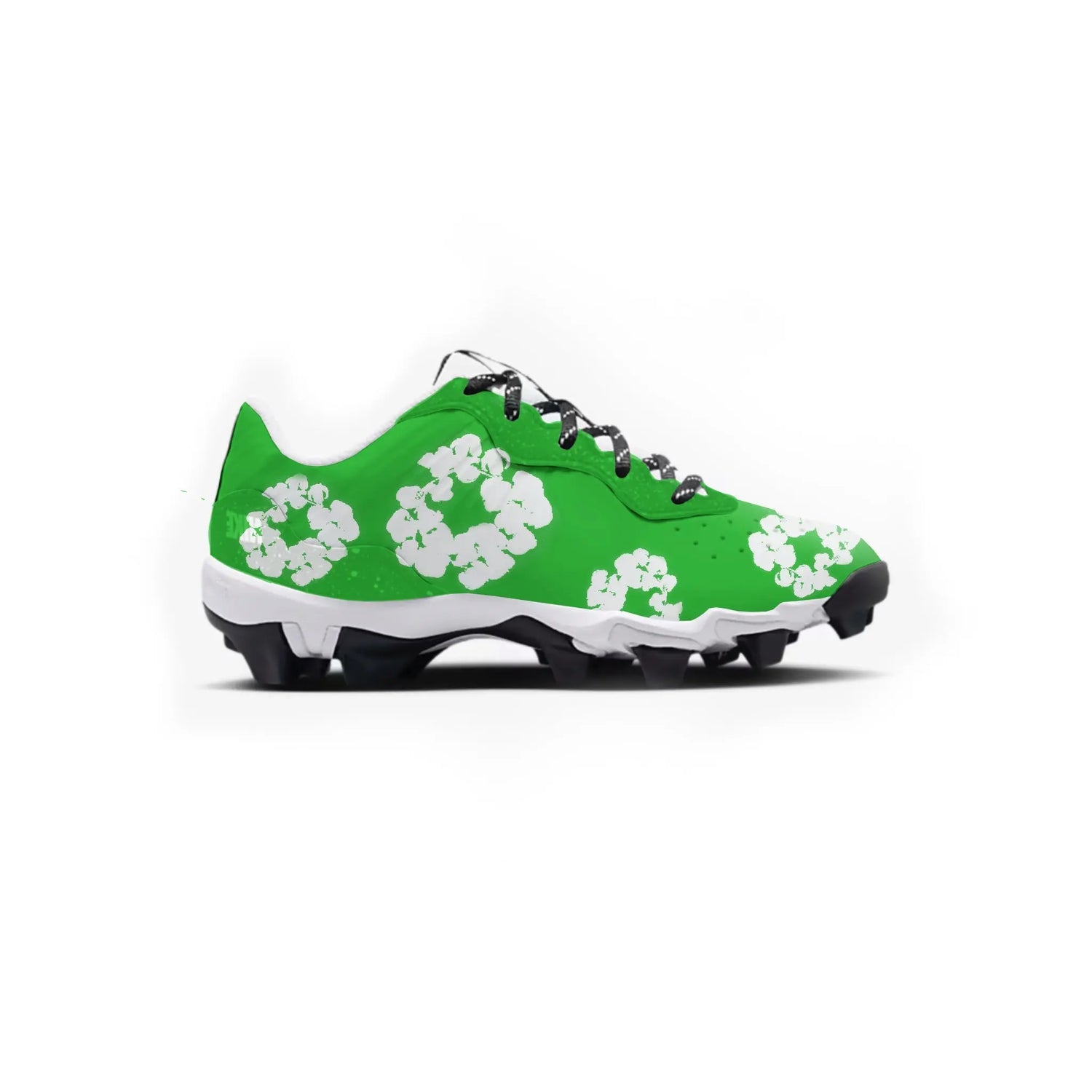 Denim Flower Youth Baseball Cleats Gameday Custom Kicks