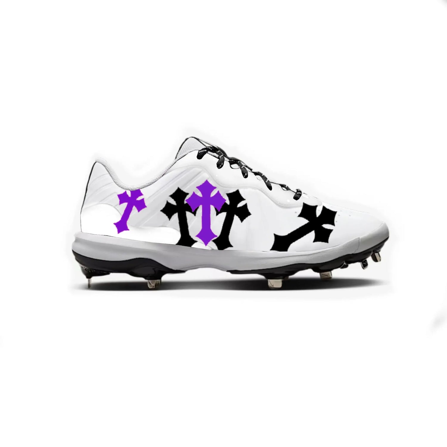 Crosses Baseball Cleats (White) Gameday Custom Kicks