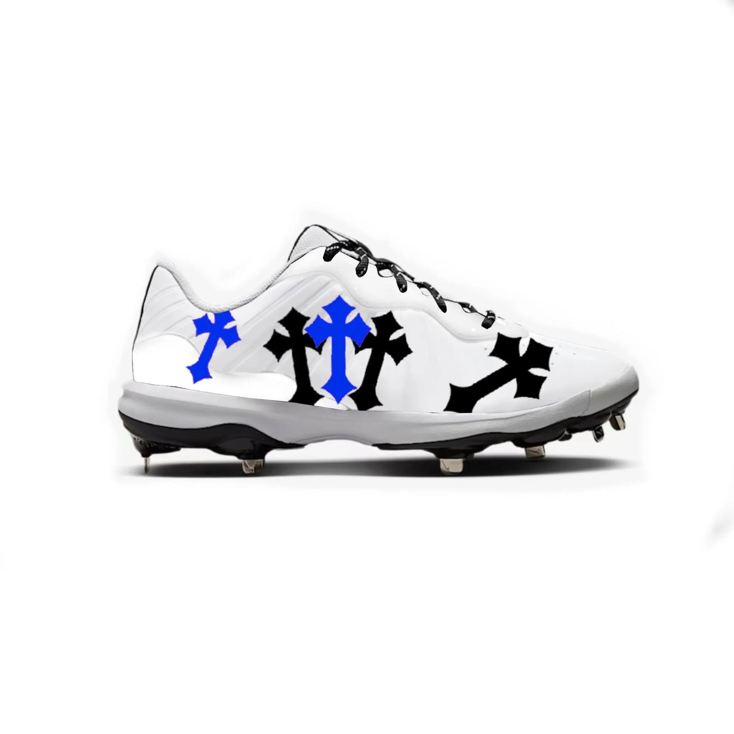Crosses Baseball Cleats (White) Gameday Custom Kicks