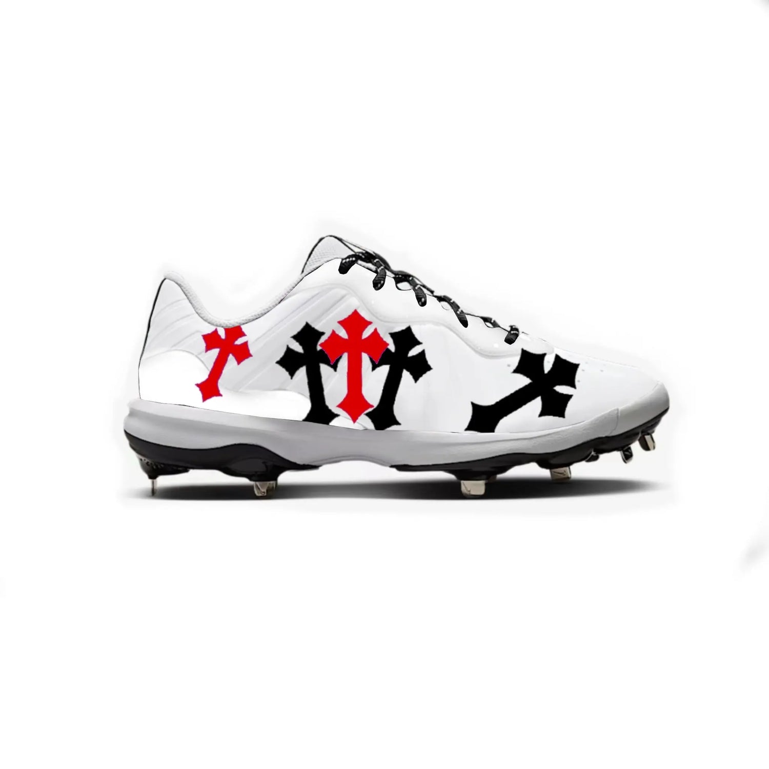 Crosses Baseball Cleats (White) Gameday Custom Kicks