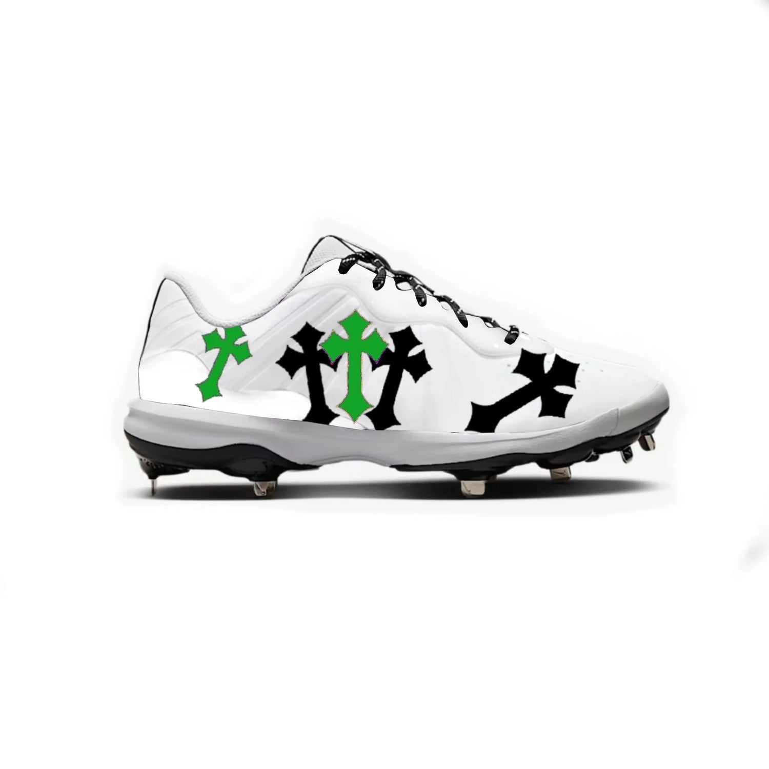 Crosses Baseball Cleats (White) Gameday Custom Kicks