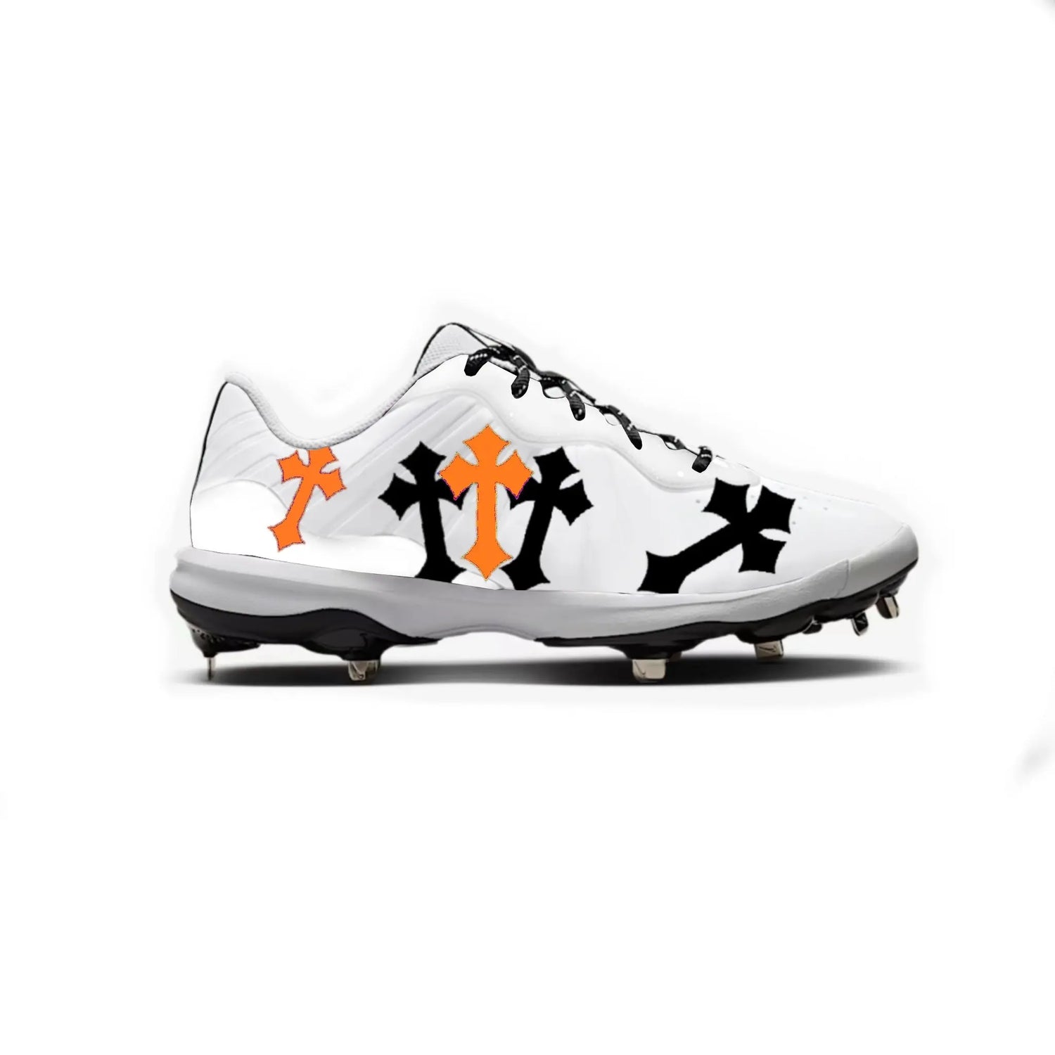 Crosses Baseball Cleats (White) Gameday Custom Kicks