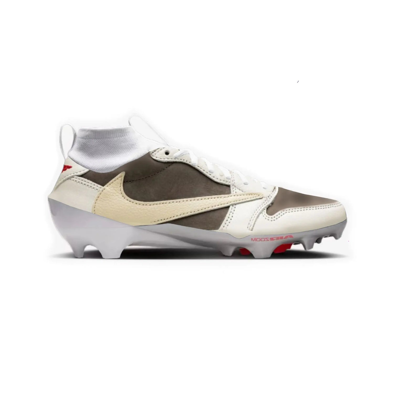 Jordan 1 Reverse Mocha Cut & Sew Material Football Cleats Gameday Custom Cleats