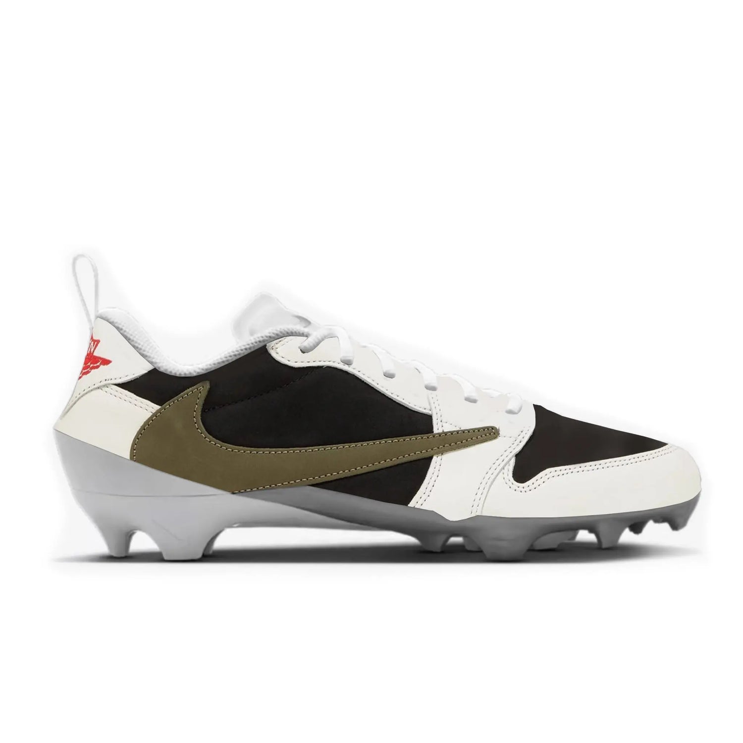 Jordan 1 Olive Cut & Sew Material Football Cleats Gameday Custom Cleats