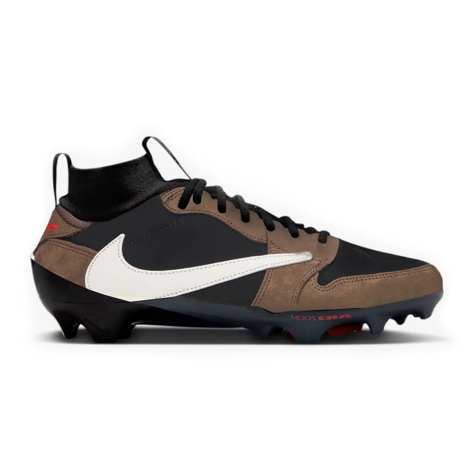 Jordan 1 Mocha Cut & Sew Material Football Cleats Gameday Custom Cleats