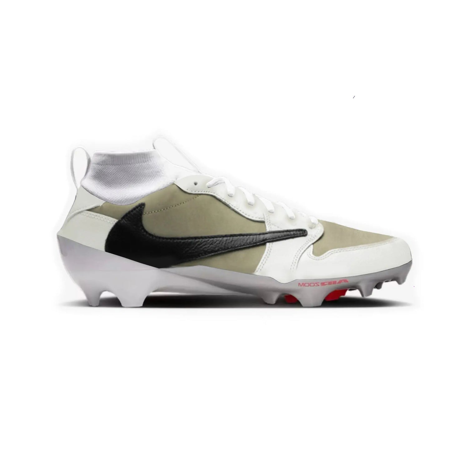 Jordan 1 Medium Olive Cut & Sew Material Football Cleats Gameday Custom Kicks