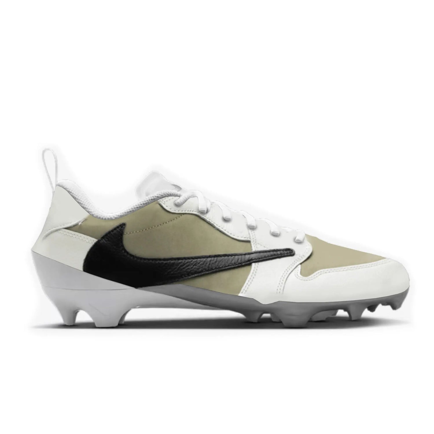 Jordan 1 Medium Olive Cut & Sew Material Football Cleats Gameday Custom Kicks