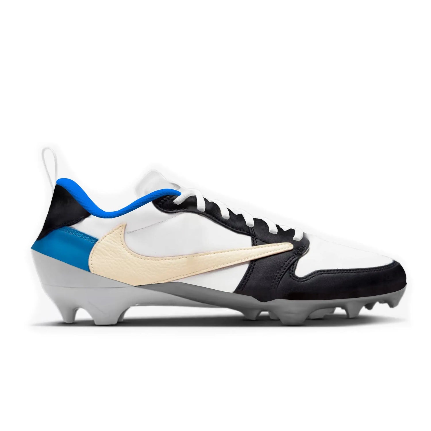 Jordan 1 Low Fragment Cut & Sew Material Football Cleats Gameday Custom Cleats