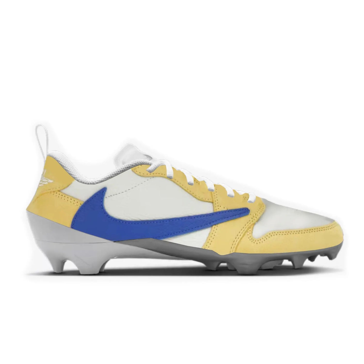 Jordan 1 Low Canary Cut & Sew Material Football Cleats Gameday Custom Cleats