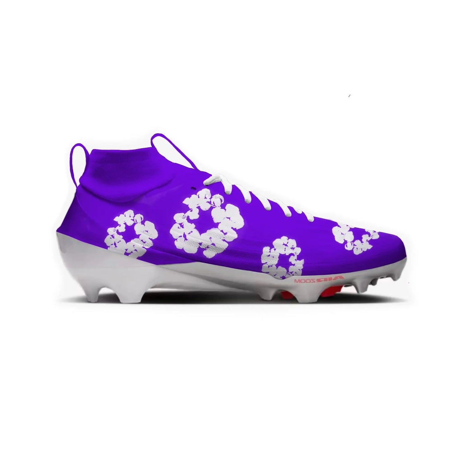 Denim Flower Football Cleats Gameday Custom Kicks