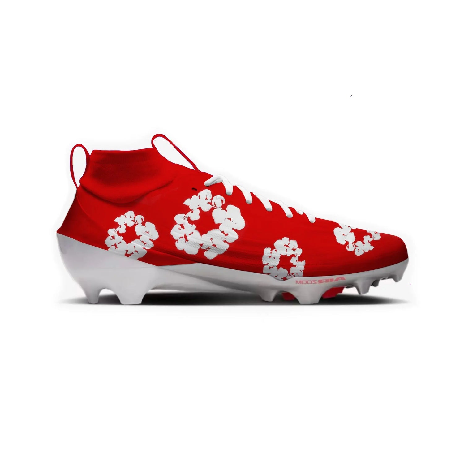 Denim Flower Football Cleats Gameday Custom Kicks