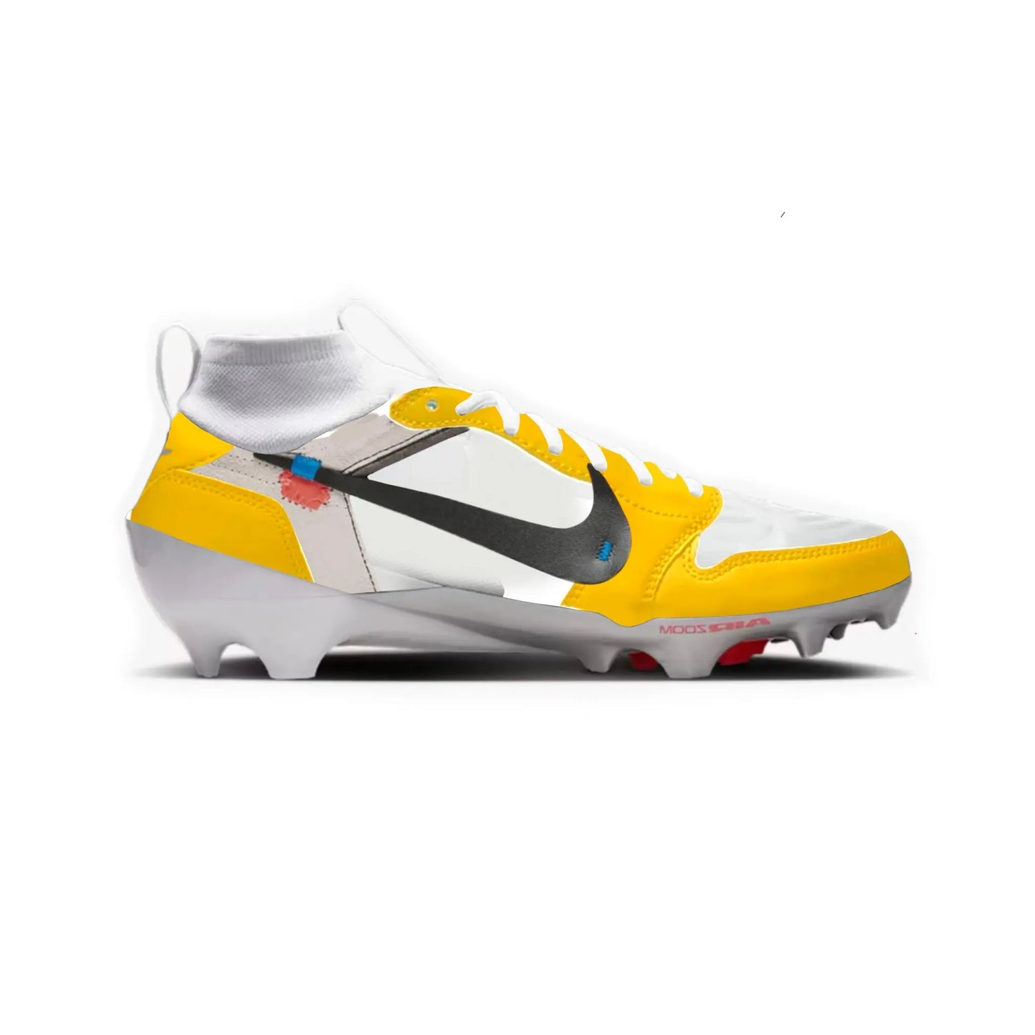OW Jordan 1 Cut & Sew Material Football Cleats Gameday Custom Cleats