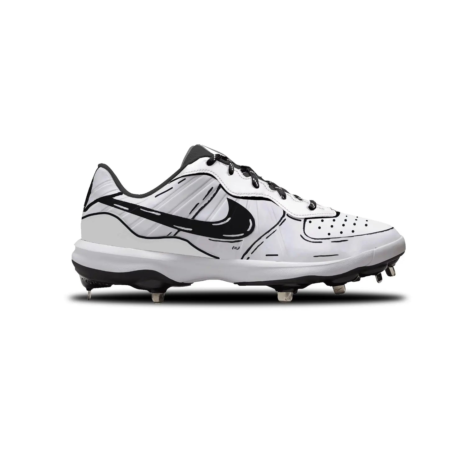 Cartoon AF1 Baseball Cleats Gameday Custom Kicks