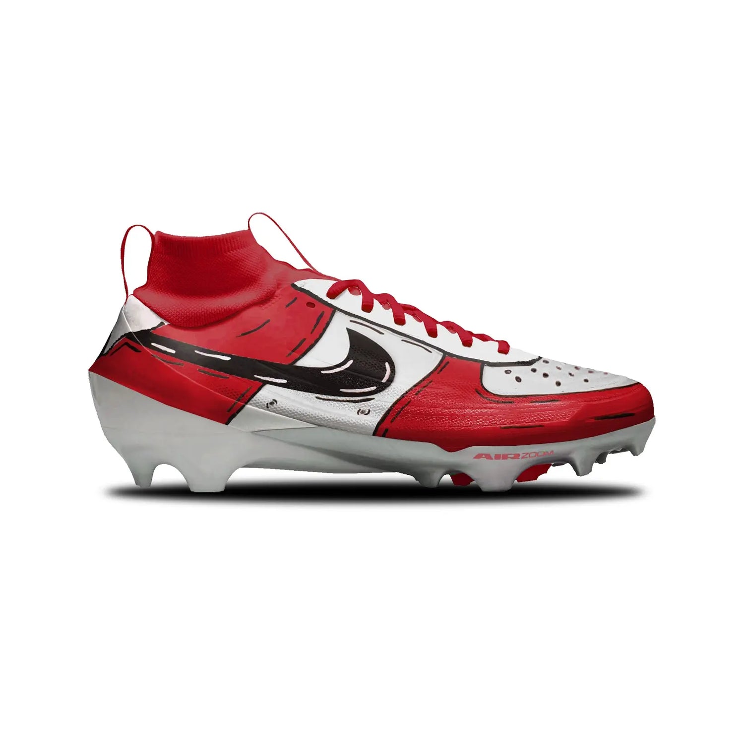 Cartoon AF1 Football Cleats Gameday Custom Kicks