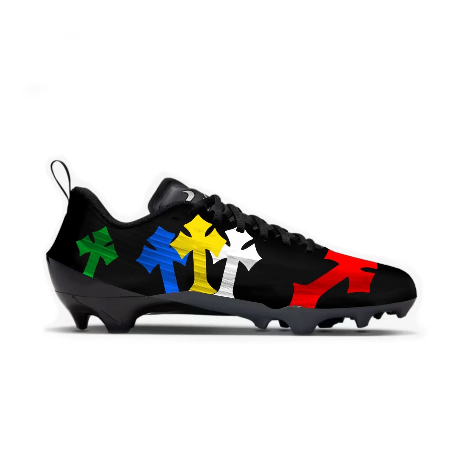 Colored Chrome Cross Football Cleats Gameday Custom Cleats