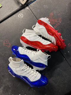 Jordan 11 Cut & Sew Material Football Cleats Gameday Custom Kicks