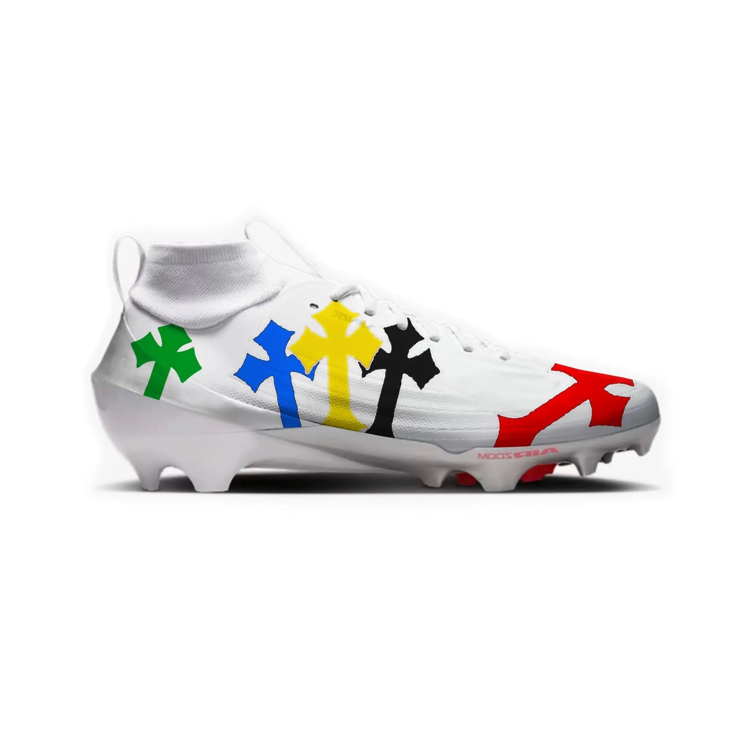 Colored Chrome Cross Football Cleats Gameday Custom Cleats
