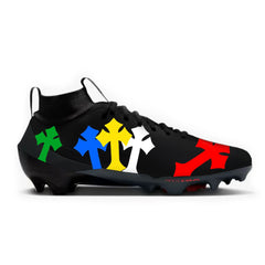 Colored Chrome Cross Football Cleats Gameday Custom Cleats