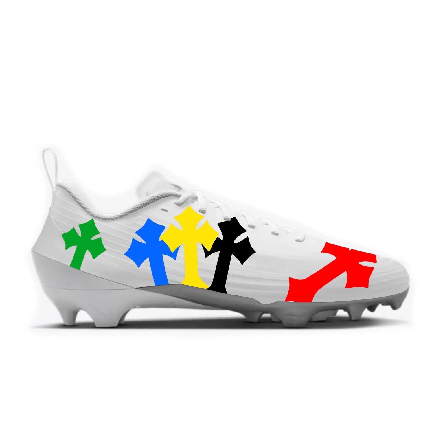 Colored Chrome Cross Football Cleats Gameday Custom Cleats
